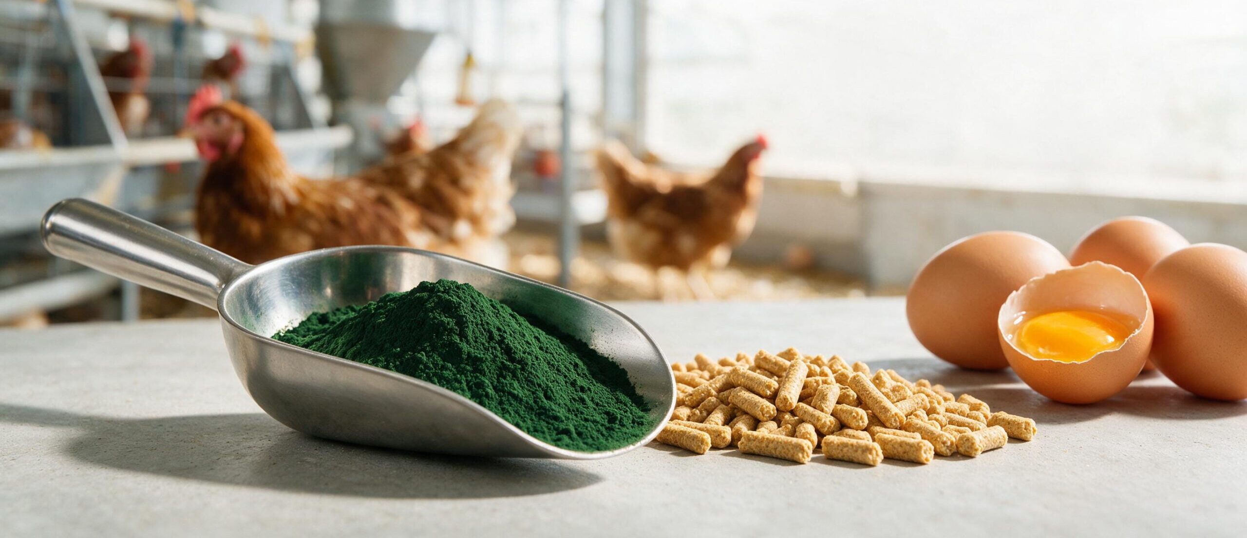 Spirulina in Poultry Feed: What FCR and Egg Yolk Colour Data Show at Practical Inclusion Levels